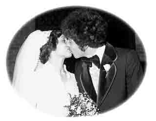 happy couple kissing