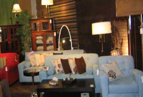 Furniture display Brown and blue